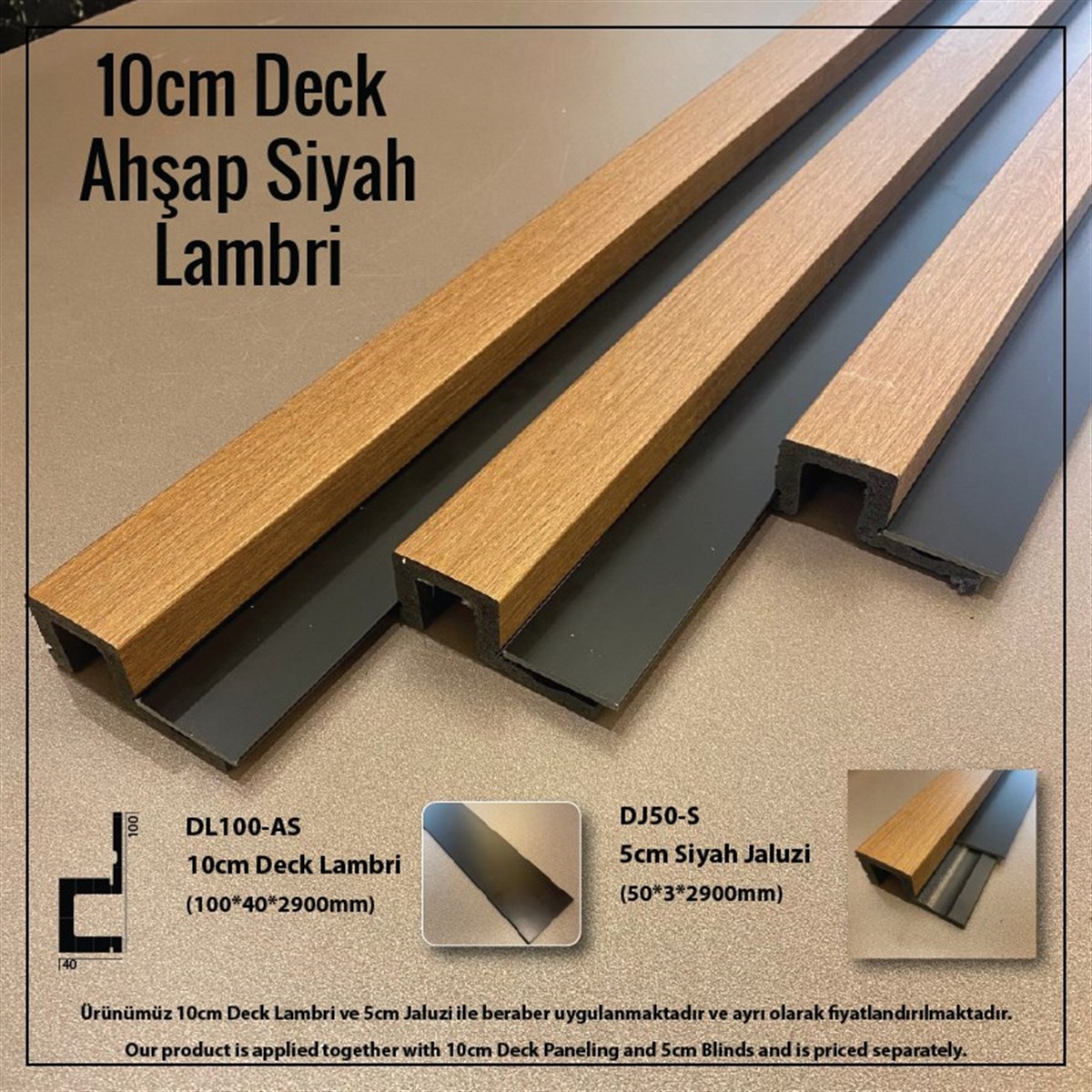 DL 100-AS Ahşap Siyah Deck Lambri