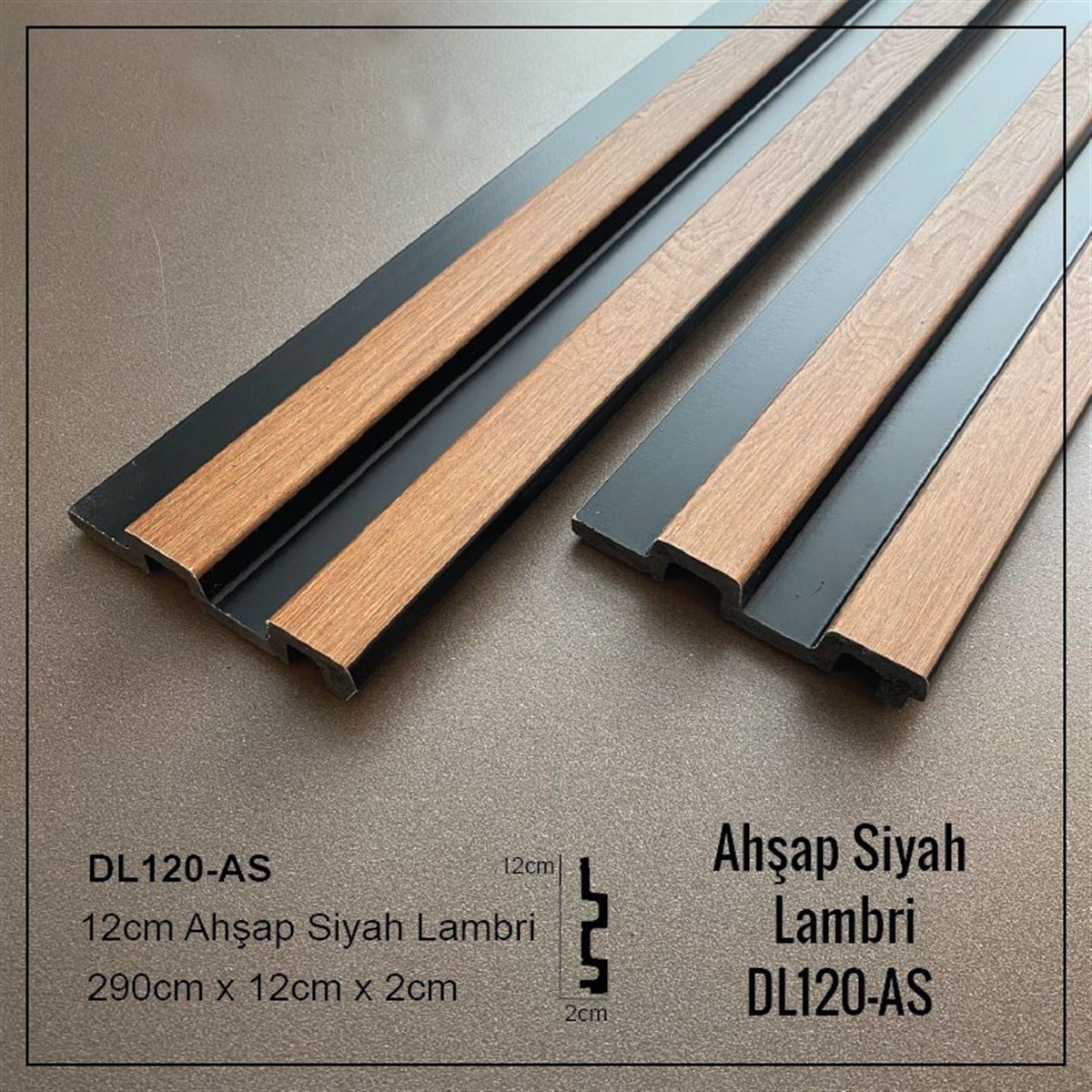 DL120-AS Siyah Ahşap Lambri