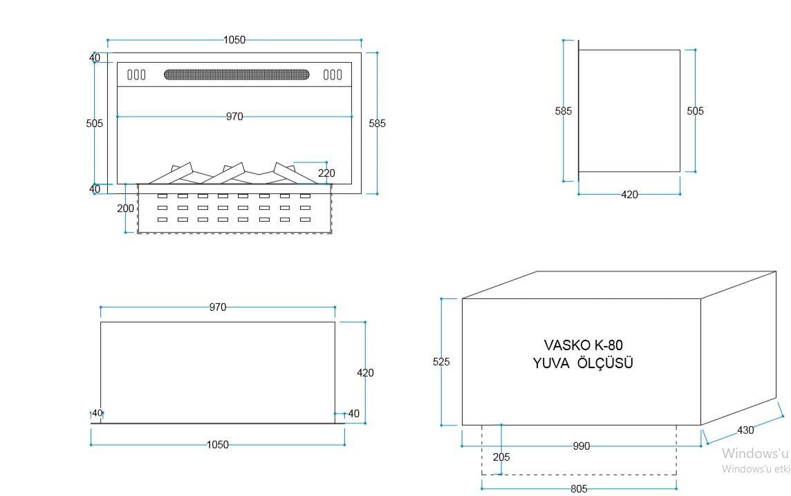 ELEKTİRİKLİ ŞÖMİNE