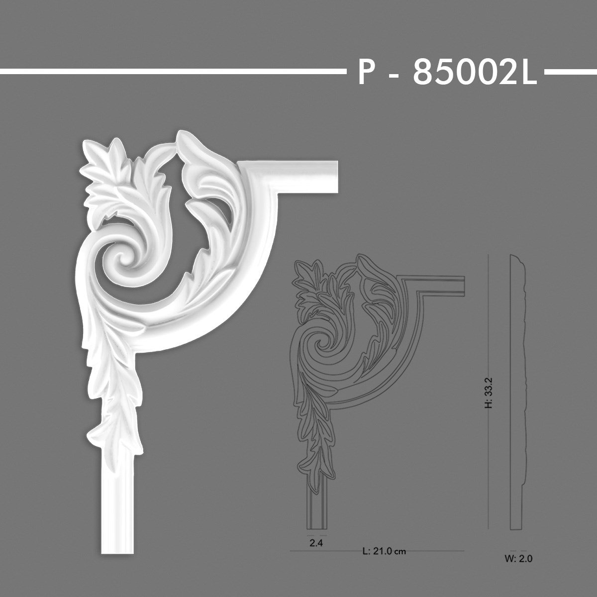 P-85002L Desenli Çıta Köşe
