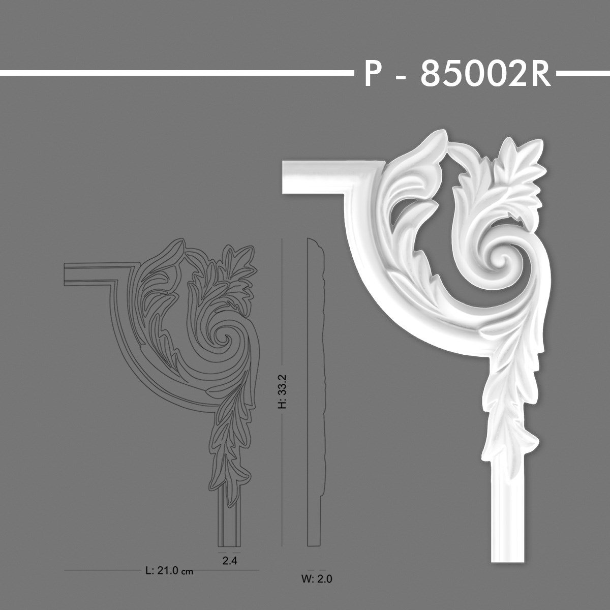 P-85002R Desenli Çıta Köşe