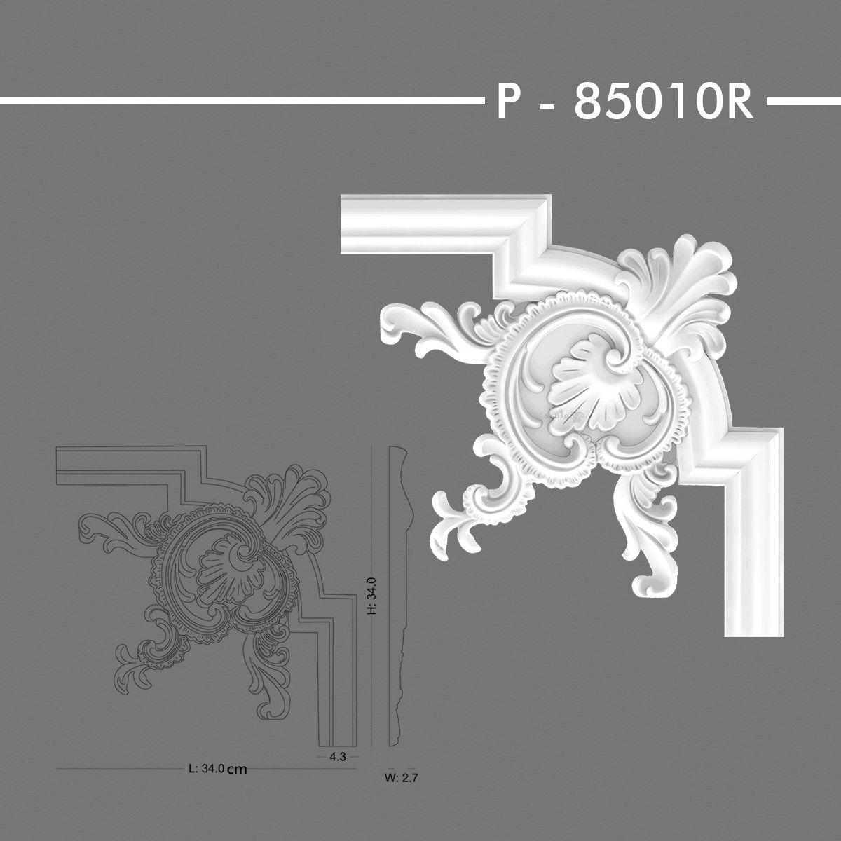P-85010R Desenli Çıta Köşe