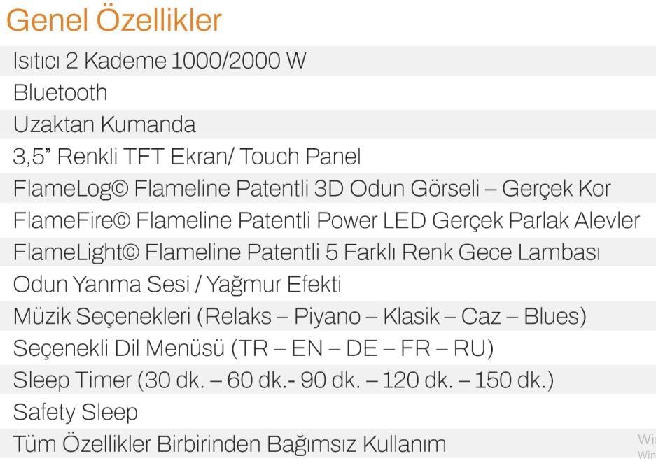 Elektrikli Şömine PAO-130