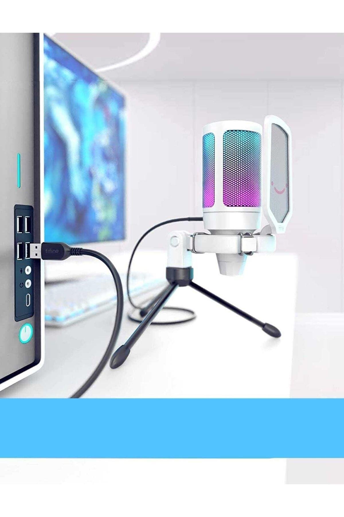 Ampligame A6v Yayıncı Oyuncu Podcast Youtuber Rgb Usb Mikrofon