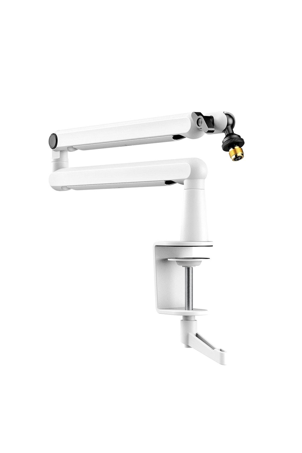 BM88W- Fifine Düşük Profil Beyaz Mikrofon Stand