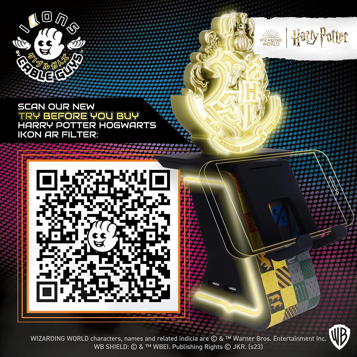 Exgpro Cable Guy - Harry Potter Hogwarts Lights Up Phone And Controller Holder