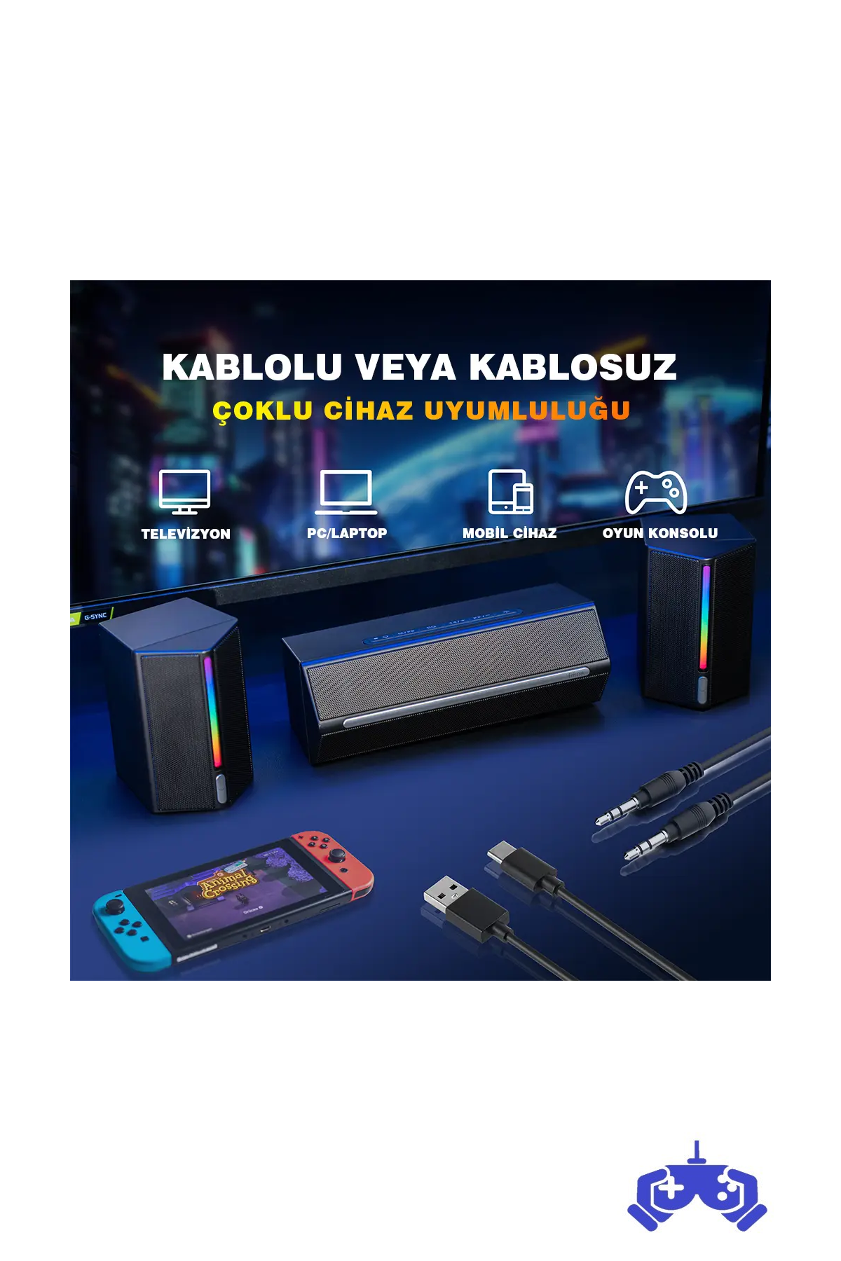 Fifine Ampligame A22 RGB USB 2+1 Bluetooth Gaming Bilgisayar Hoparlörü