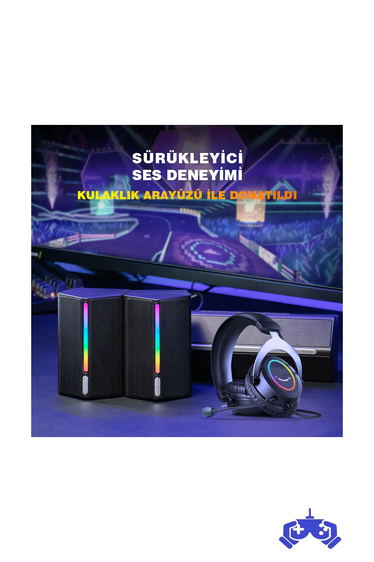 Fifine Ampligame A22 RGB USB 2+1 Bluetooth Gaming Bilgisayar Hoparlörü