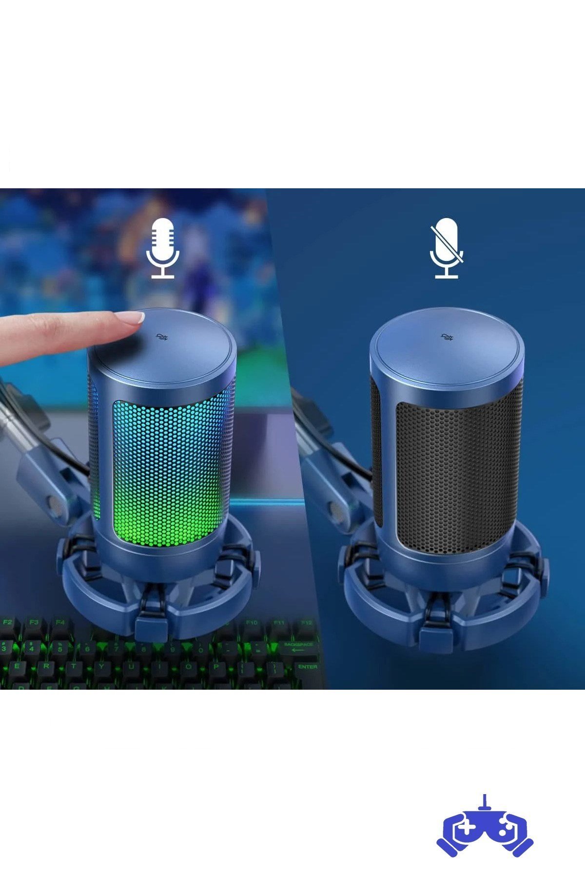 FIFINE AMPLİGAME A6T-B RGB USB MİKROFON MAVİ