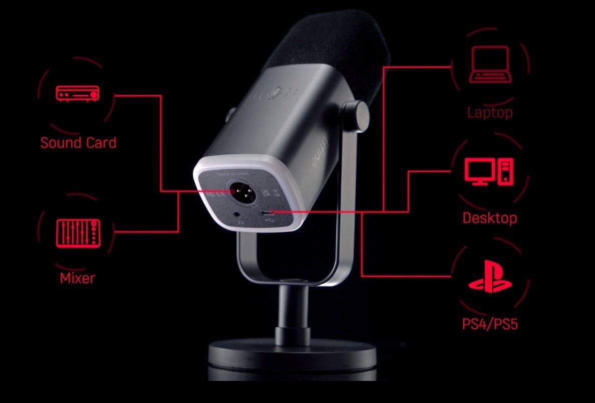 Fifine Ampligame AM8 XLR USB RGB Dinamik Yayıncı Oyuncu Bilgisayar Mikrofonu