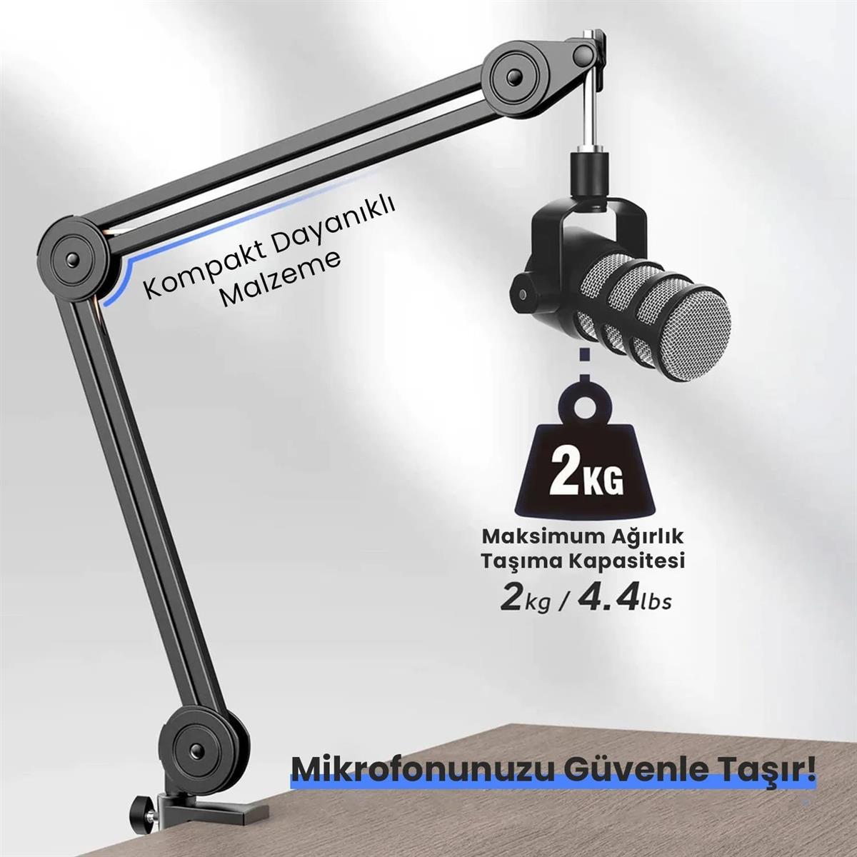 Fifine BM63 Boom Masa Üstü Mikrofon Standı 40X40