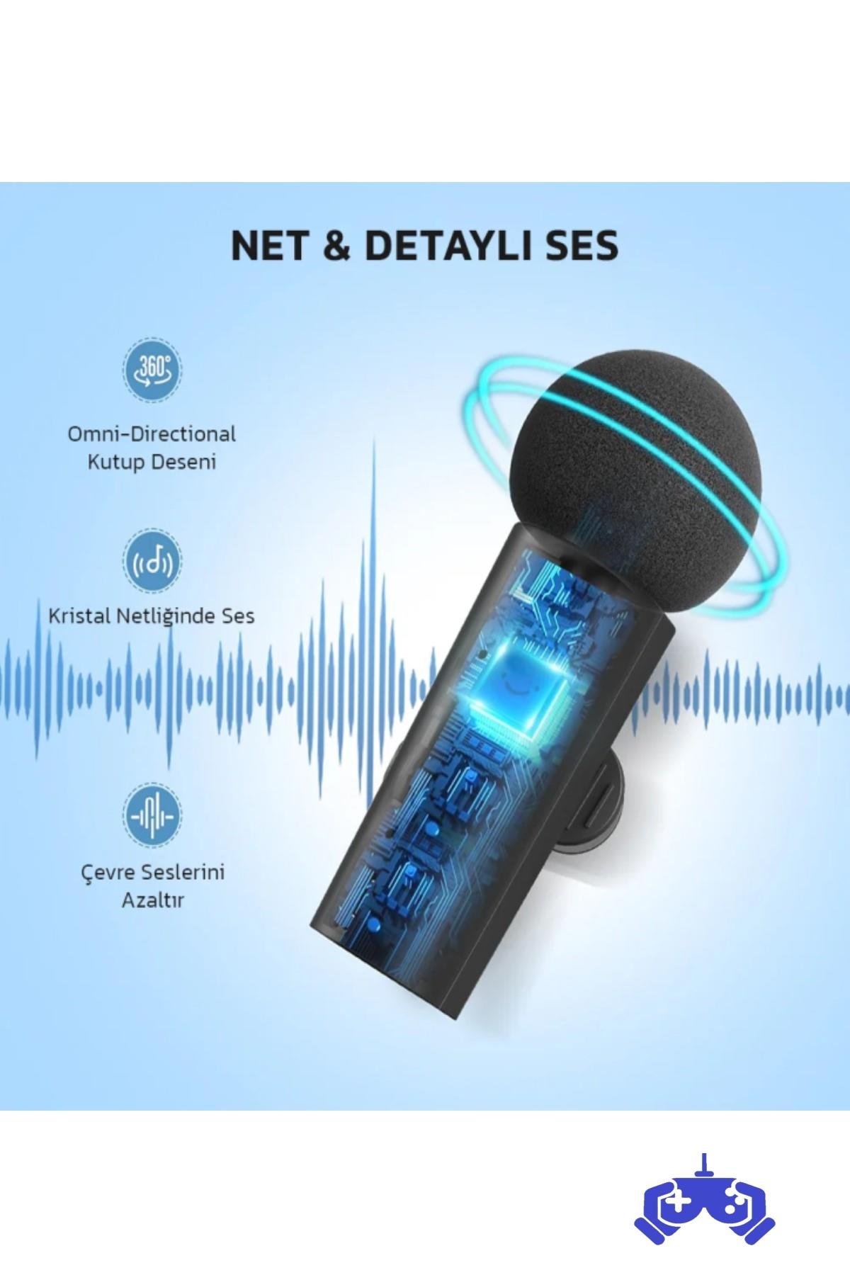 Fifine M8 Kablosuz Yaka Mikrofon Seti - 2 Kişilik Mikrofon Seti