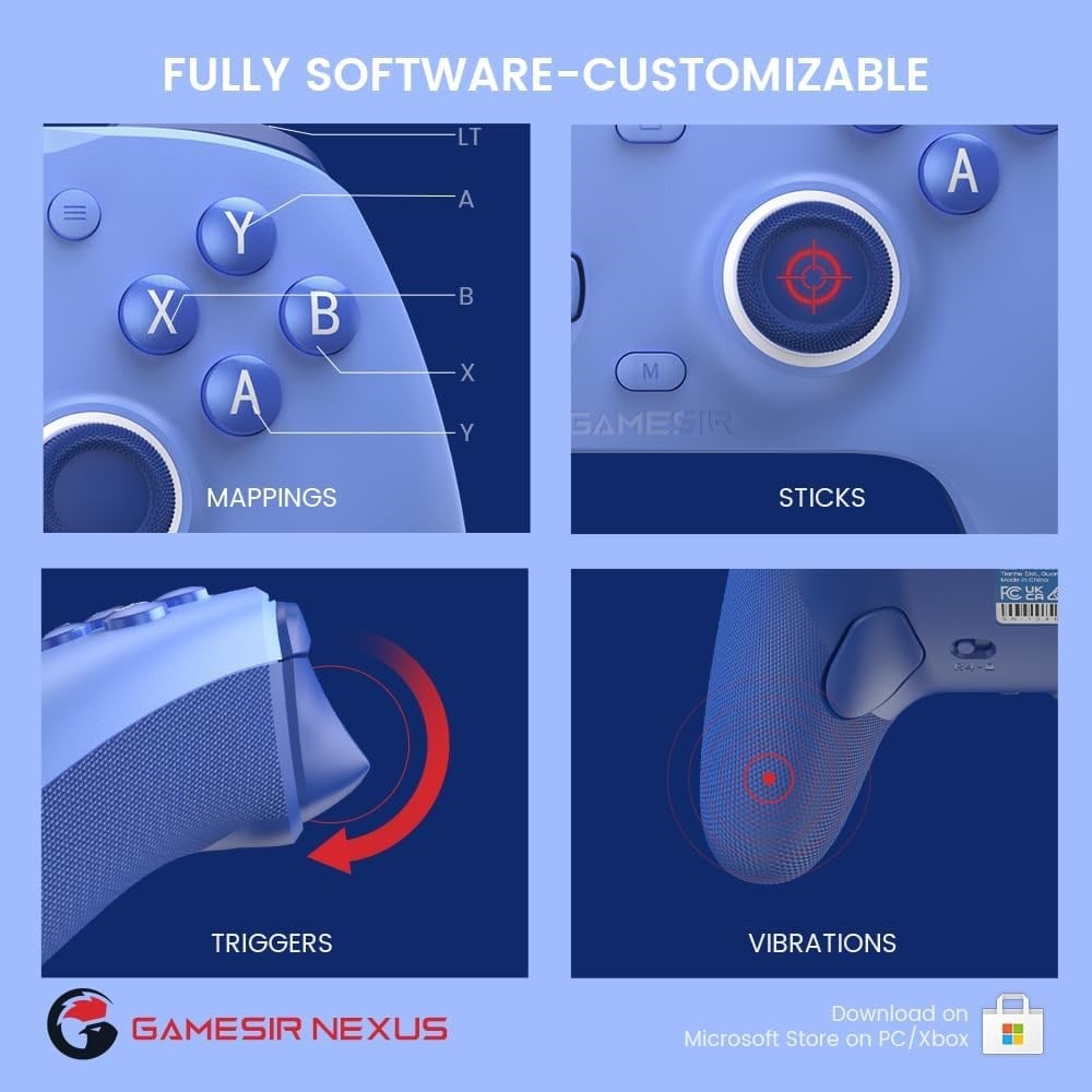 GameSir G7 Se Kablolu Radiant Purple Xbox Gamepad - Hall Effect Joysticks ve Hall Triggers - One - Serisi x | S, Windows 10/11