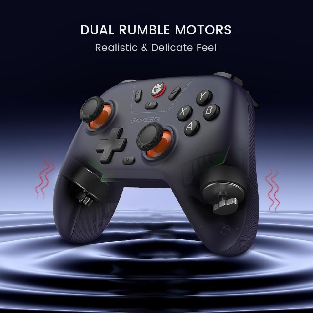 GameSir Nova Lite Çoklu Platform Kablosuz Oyun Kumandası, PC, Steam, Switch, iOS ve Android Uyumlu Hall Effect 20Hz Turbo Siyah