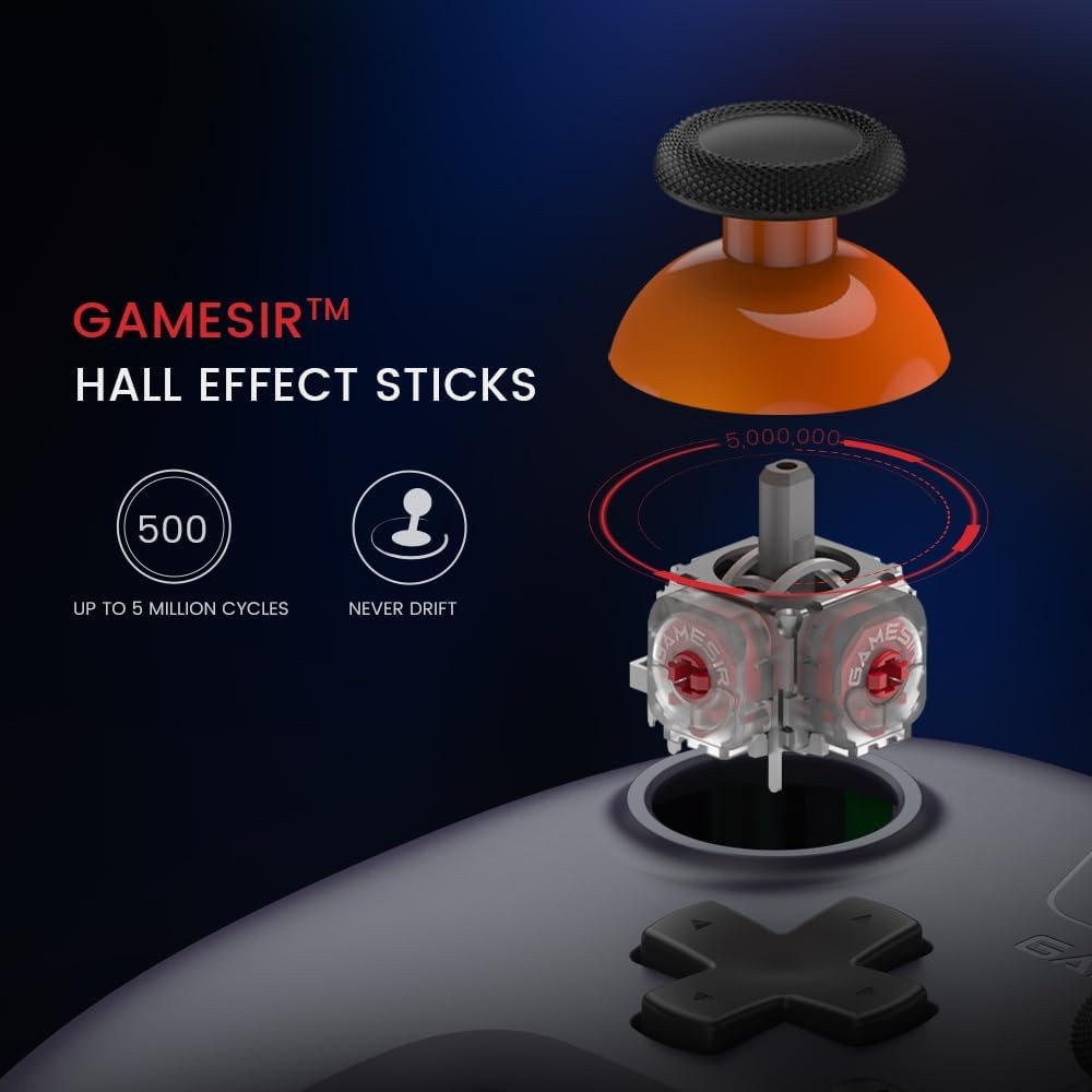 GameSir Nova Lite Çoklu Platform Kablosuz Oyun Kumandası, PC, Steam, Switch, iOS ve Android Uyumlu Hall Effect 20Hz Turbo Siyah