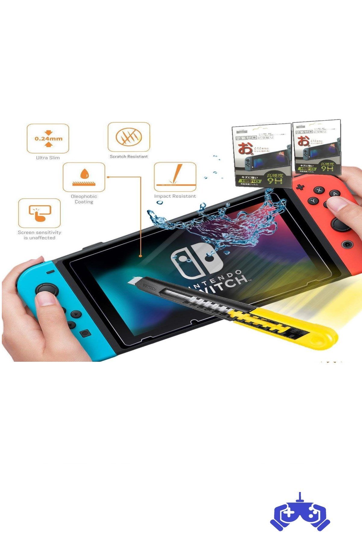 Nintendo Switch Cam Ekran Koruyucu Class 9H Hard Tempered