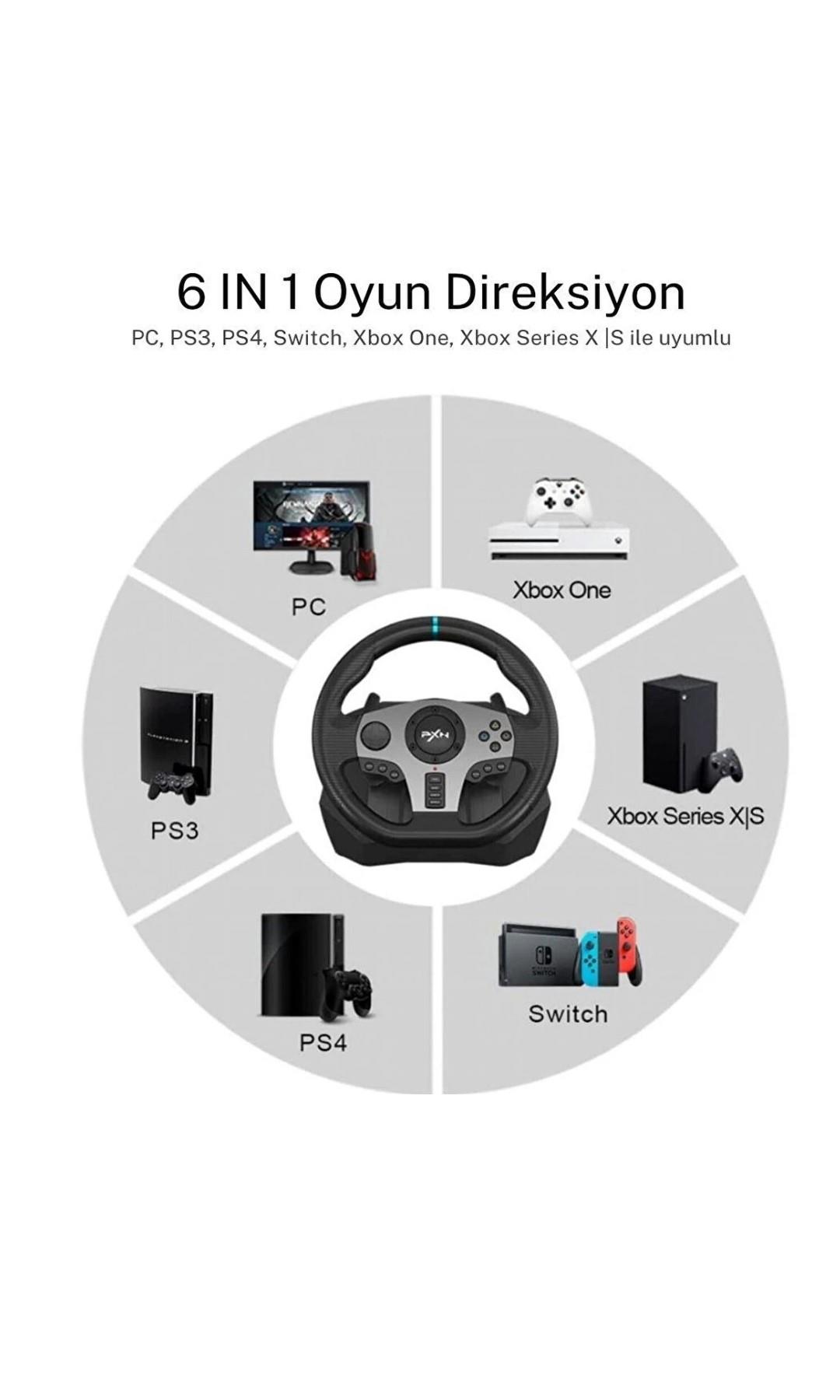 PXN V9 Gaming Racing Wheel 3 Pedallı ve Vitesli Oyuncu Direksiyonu