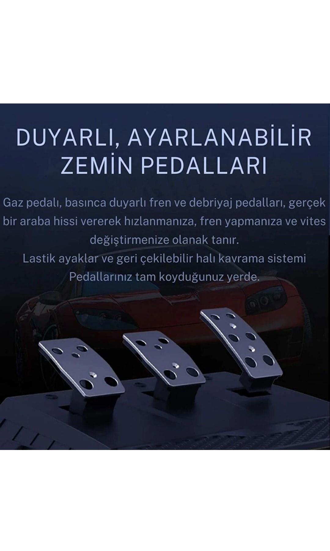 PXN V9 Gaming Racing Wheel 3 Pedallı ve Vitesli Oyuncu Direksiyonu