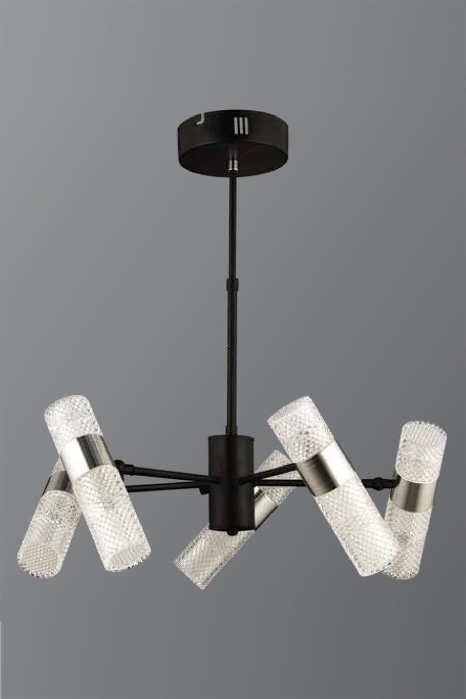 Avizeler  3Renk Rigel Led Avize Krom Siyah