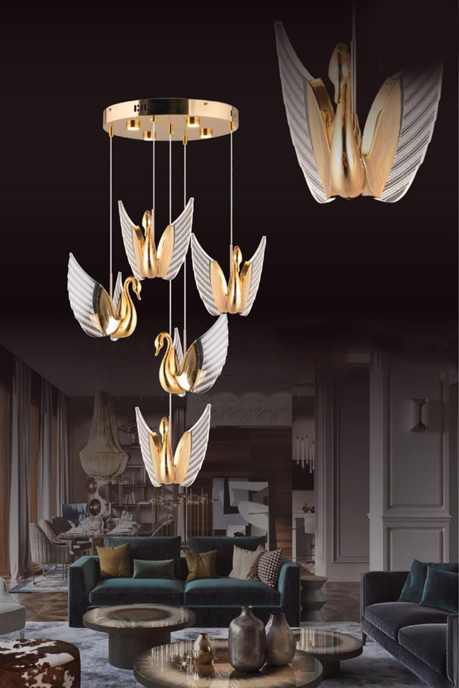 Avizeler  4W Gold Sarkıt Led Avize 