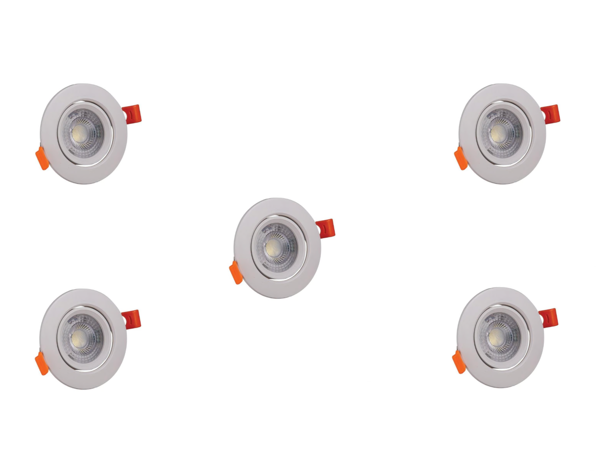 Cob Led Armatürler  5 Watt Beyaz Kasa Mercekli Cob (Pc) - 5 Adet