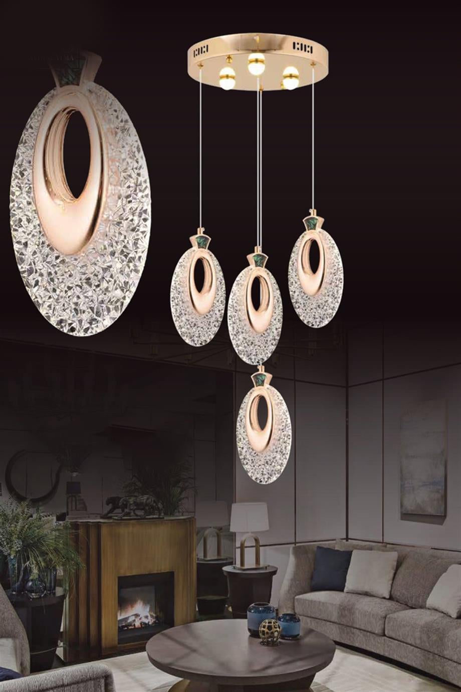 Avizeler  6W Gold Sarkıt Led Avize 