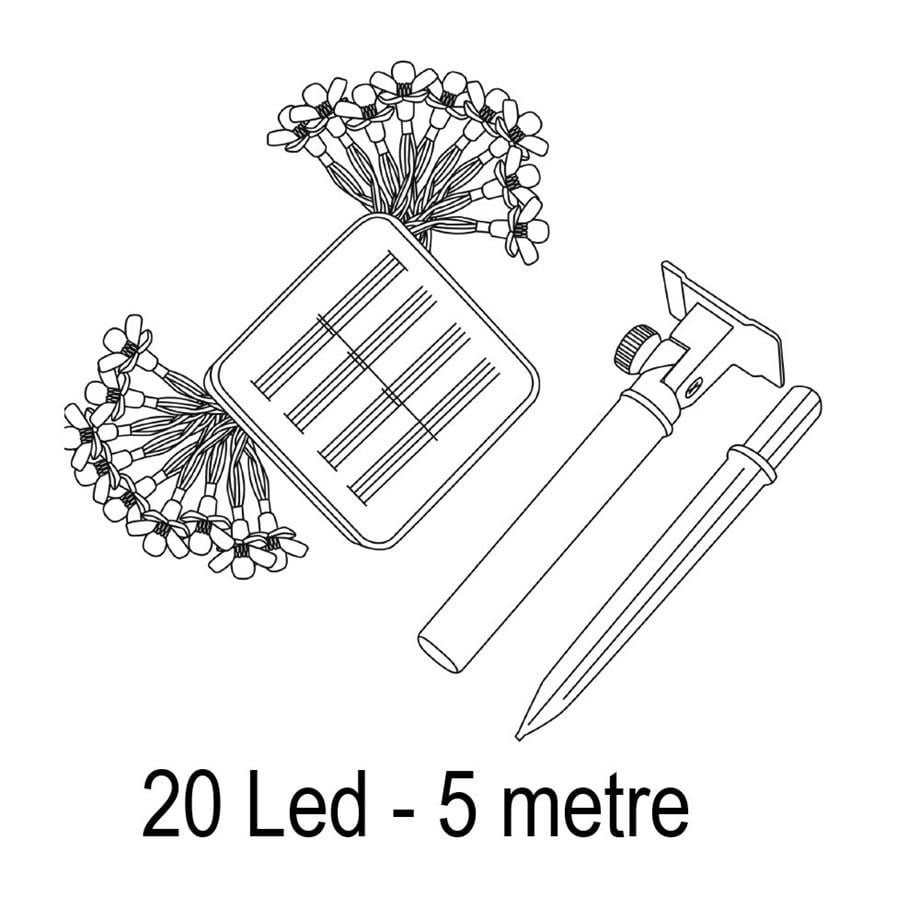 Bahçe Aydınlatma Ürünleri  7 Mod 5 Metre 20W Solar Işık Zinciri