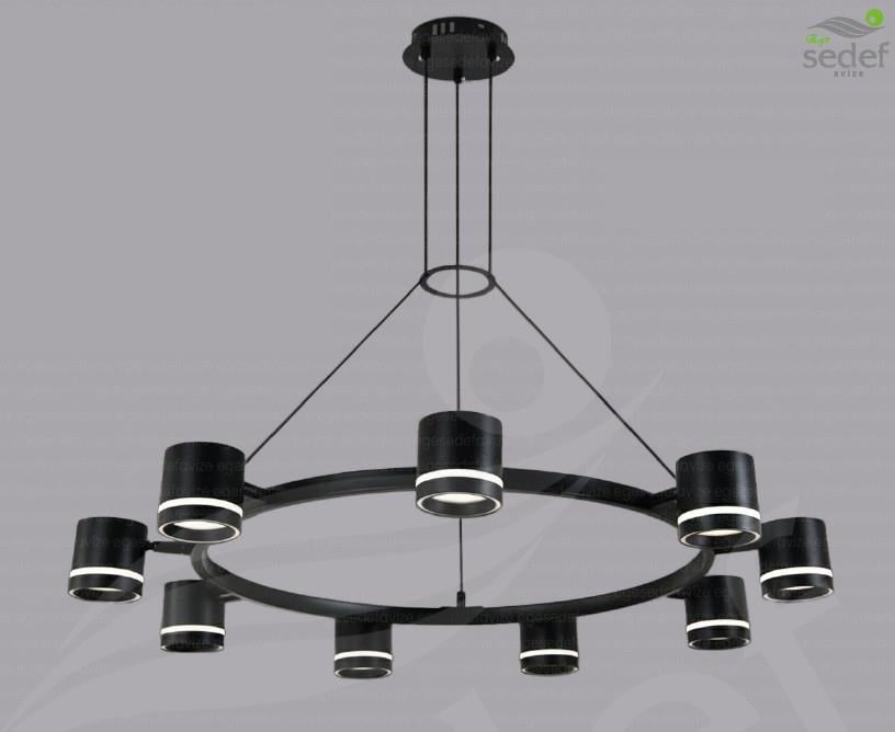 Sarkıt Avize  9'lu Modern LED Plafonyer Sarkıt Avize