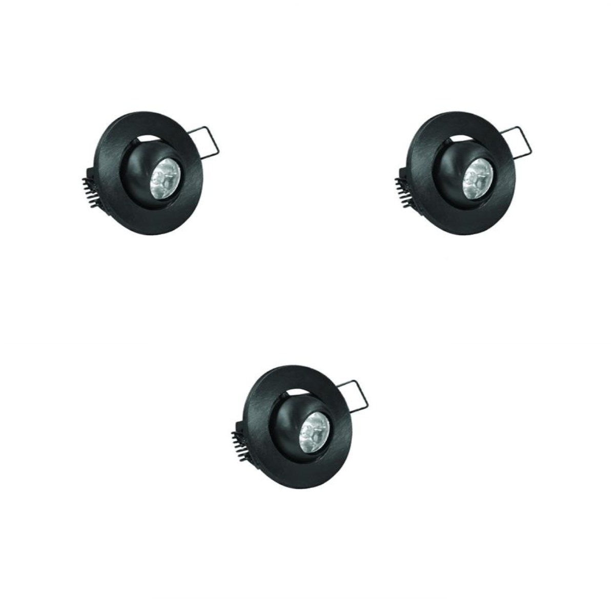 Dekoratif Mini Spotlar  Forlife 3 Watt Siyah Kasa Manda Gözü - 3 Adet