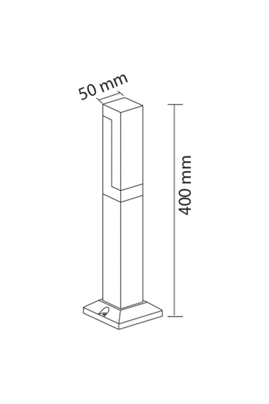  Alüminyum Bolardlar  Ladin 40 cm Bolard Armatür