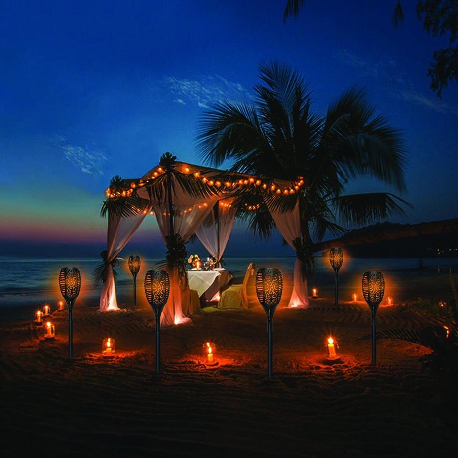 Solar Ürünler 10W Solar Fonksiyonel Bahçe Armatürü 15W Solar Alev Efektli Meşale