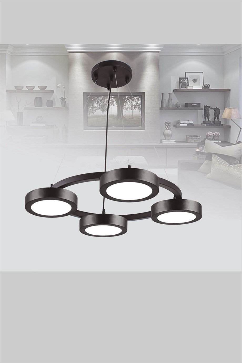 11005-4 Blk Ledli Avize