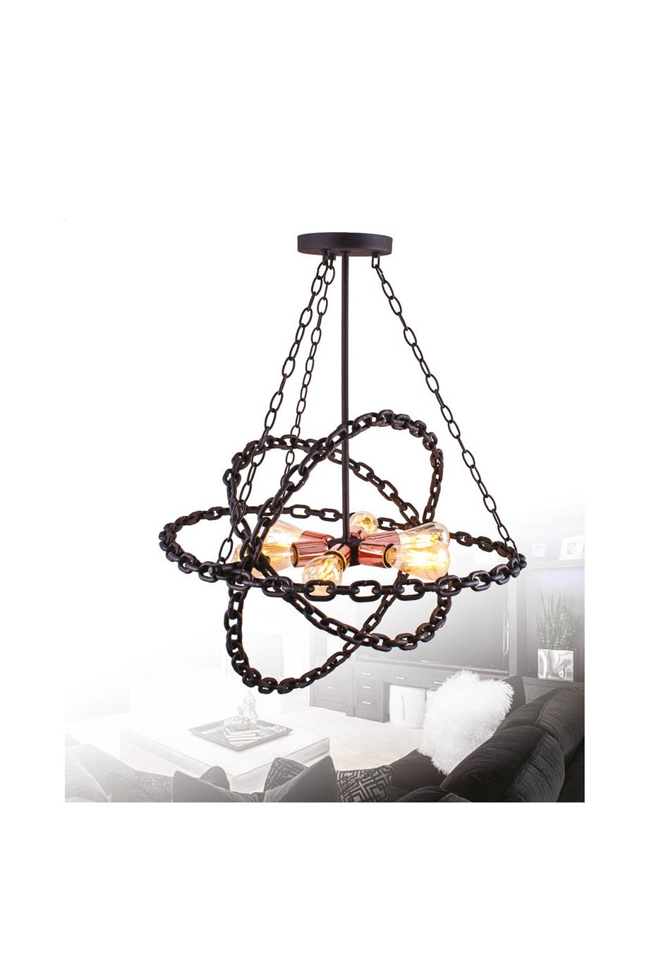 12101-6 Blk Retro Sarkıt Avize