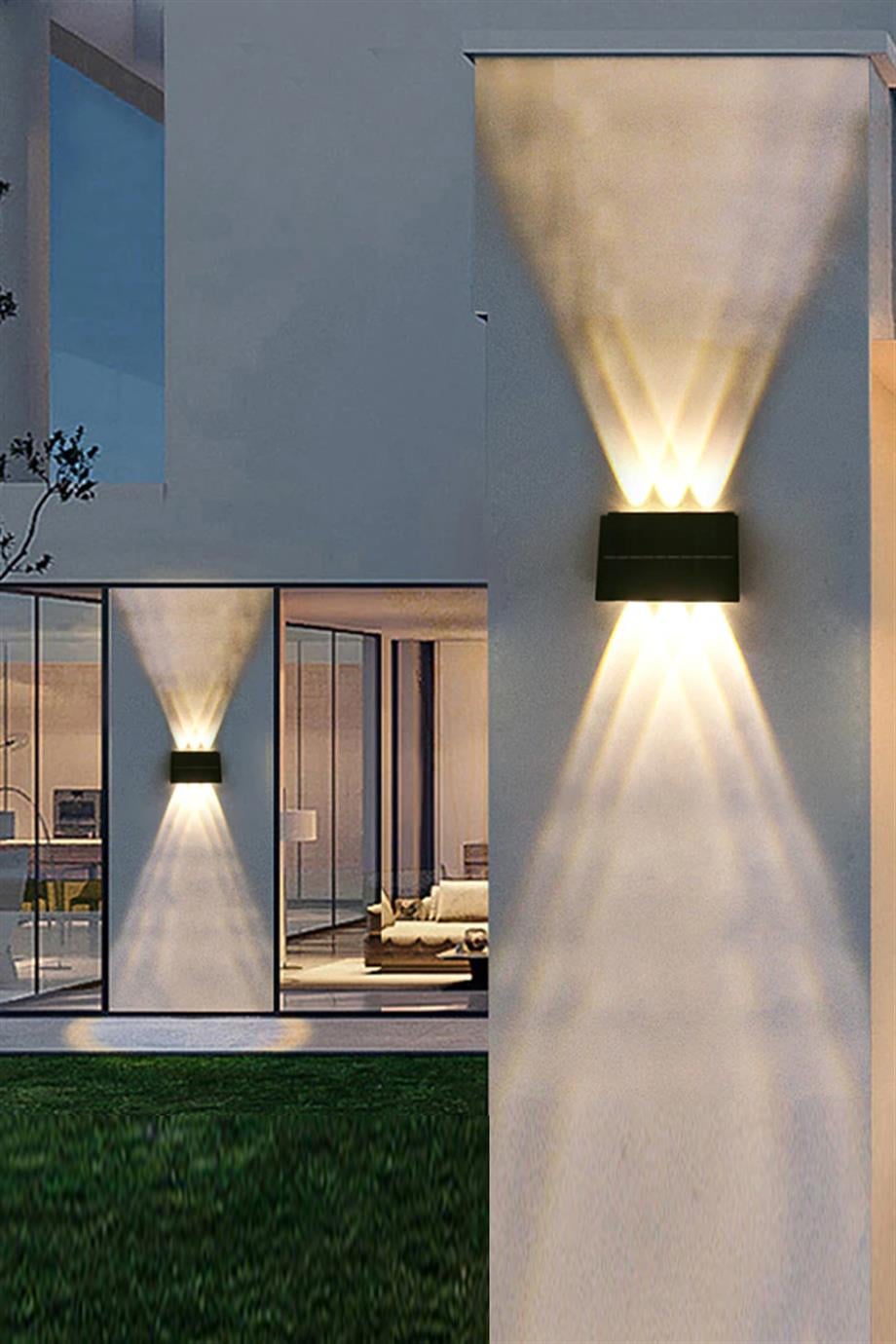 Solar Aplikler 12W Solar Çift Yönlü Duvar Apliği - Lambasan 12W Solar Çift Yönlü Duvar Apliği