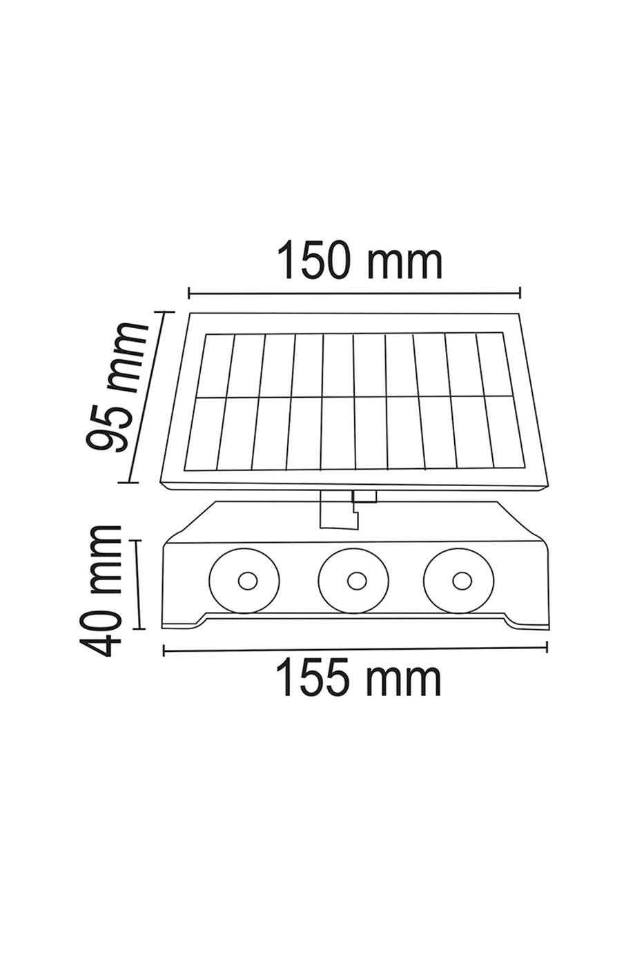 Solar Aplikler 12W Solar Çift Yönlü Duvar Apliği - Lambasan 12W Solar Çift Yönlü Duvar Apliği