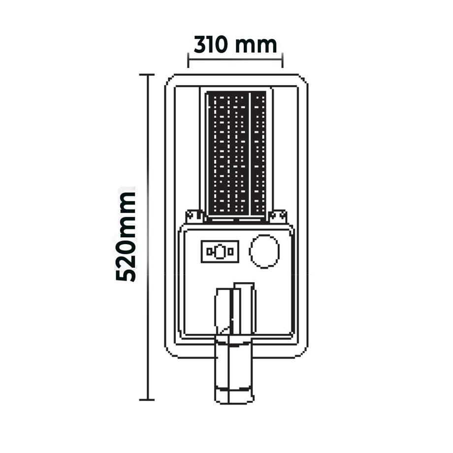 Solar Ürünler 15W Solar Alev Efektli Meşale - Lambasan 120W Solar Sokak Armatürü