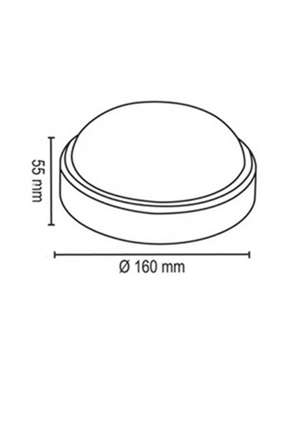 IP65 Gloplar 22W Beyaz Oval Glop - Lambasan IP44 Yuvarlak Beyaz Glop