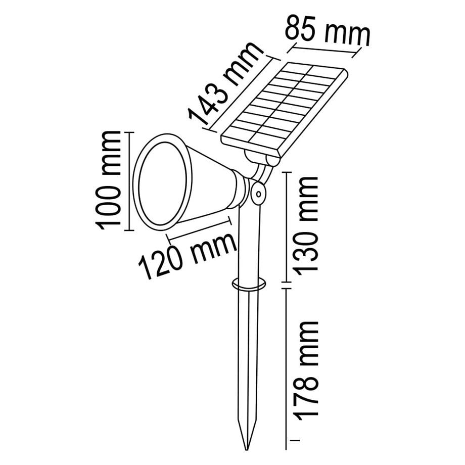 Solar Ürünler 3W Solar Camlı Çim Armatürü - Lambasan 7W Solar Çim Armatürü
