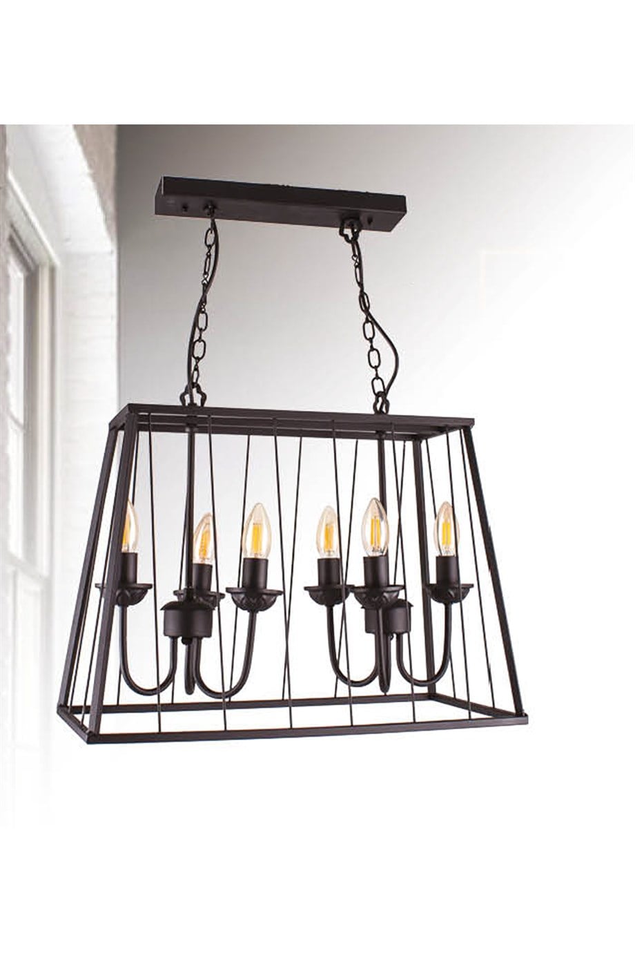 8645-6-Blk Retro Sarkıt Avize