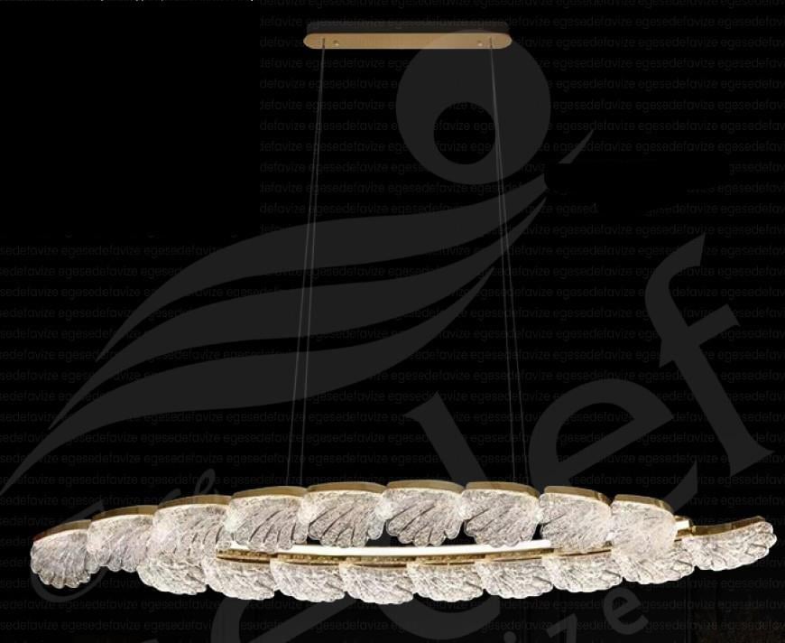 Modern Avize Cam Detaylı Eskitme Gold Yemek Masası Avizesi Cam Detaylı Eskitme Gold Yemek Masası Avizesi