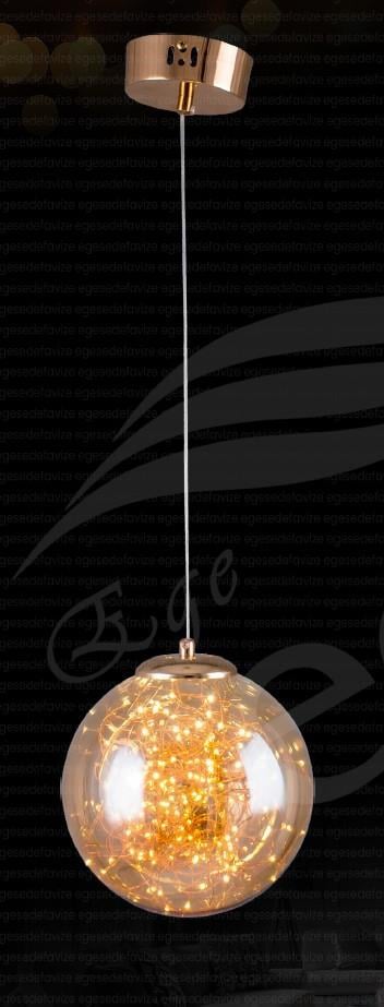 Tekli Avize Galaxy Tekli Cam Küre Sarkıt Avize Gold – Modern Dekoratif Avize Tekli Gold Cam Küre Sarkıt Avize