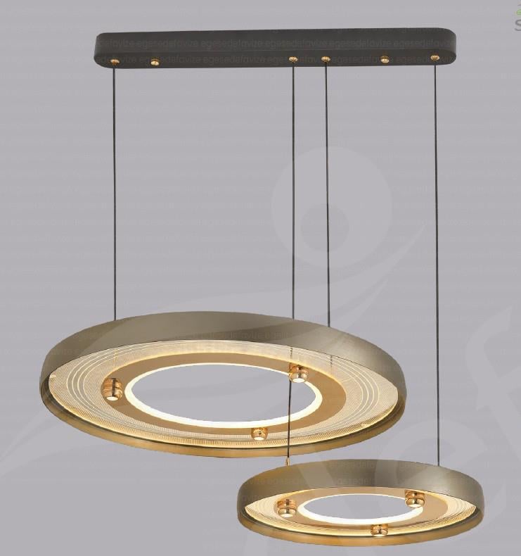 Modern Avize Gold Kaplama Modern Avize 2li Gold Kaplama Modern Avize 2li