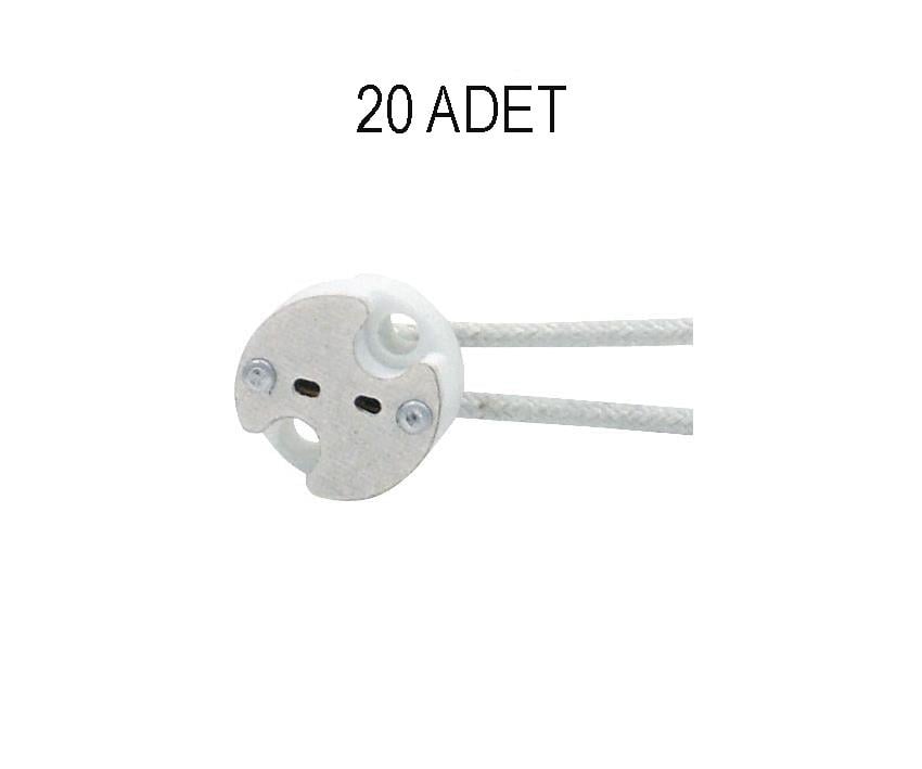 Aksesuarlar Horoz Electric GU4 Seramik Duy - 10 cm Kablolu MR11 Ampul Soketi GU4 DUY 10CM-20 ADET