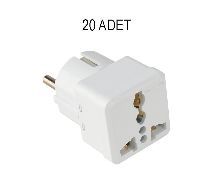 Aksesuarlar Horoz Universal Adaptör Fiş - Tüm Ülkelerle Uyumlu Fiş Dönüştürücü UNIVERSAL ADAPTÖR FİŞ-20 ADET