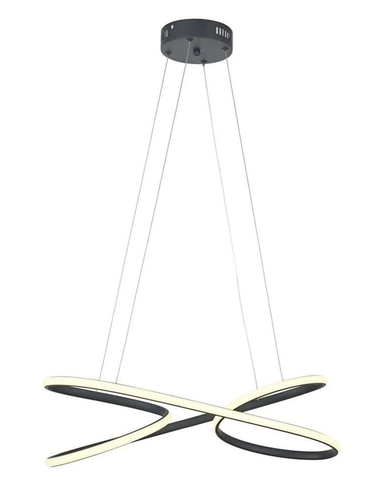 Ledli Avize  Koyu Gri Kaplama Ledli Avize Lambasan Koyu Gri Kaplama Ledli Avize