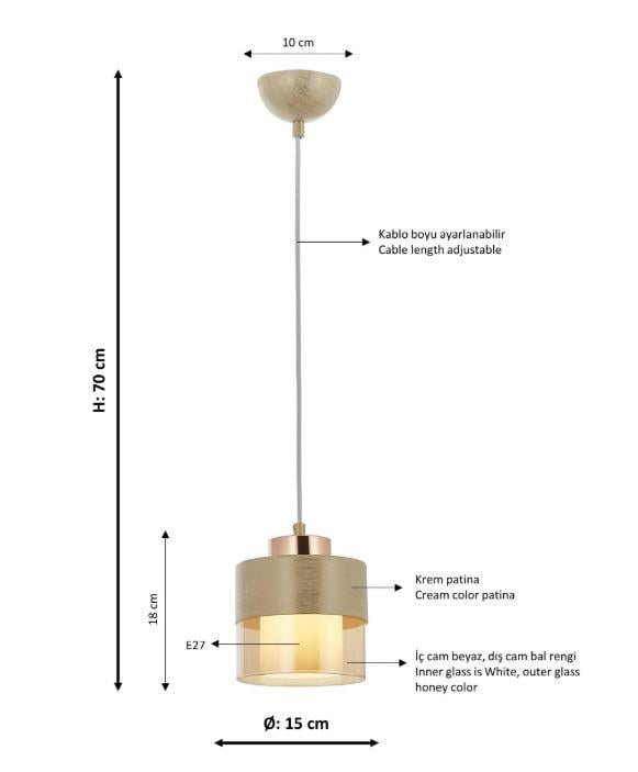 Sarkıt Avize Krem Boyalı Sarkıt Avize Lambasan Krem Boyalı Sarkıt Avize