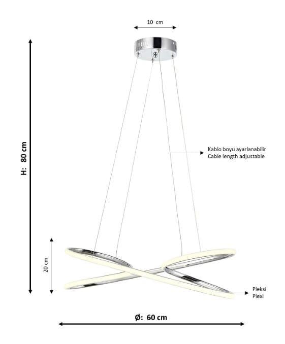 Ledli Avize  Krom Kaplama Ledli Avize Lambasan Krom Kaplama Ledli Avize