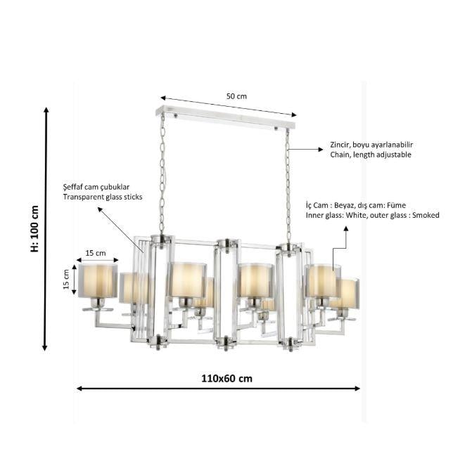 Modern Avize Krom Kaplama Modern Avize Lambasan Krom Kaplama Modern Avize