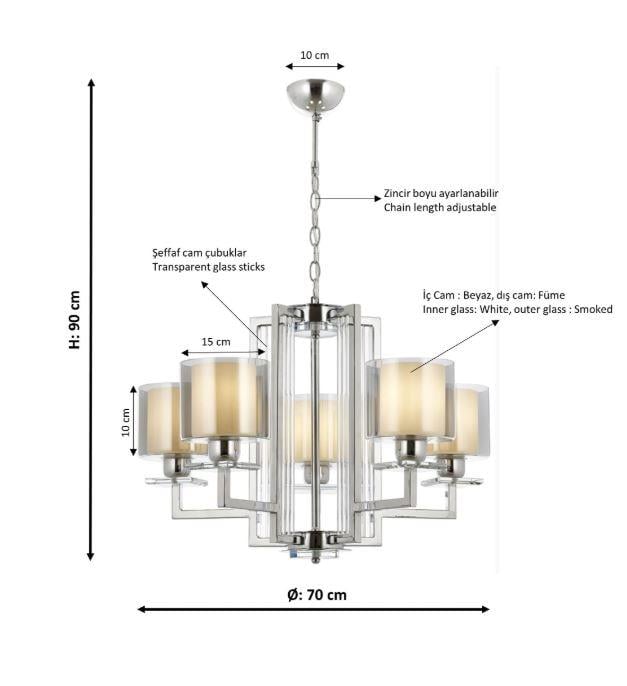 Modern Avize Krom Kaplama Modern Avize Lambasan Krom Kaplama Modern Avize