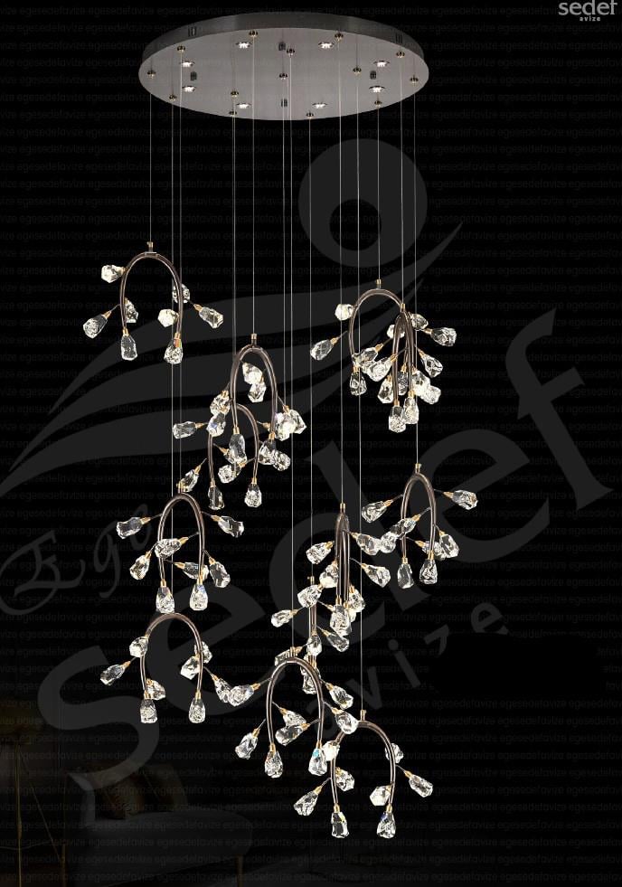 Kristal Avize Metal Sarkıt Kristal Avize Metal Sarkıt Kristal Avize